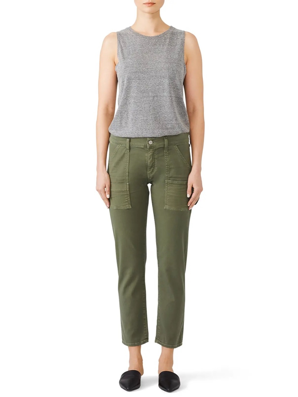 Citizens Of Humanity Olive Cropped Utility Jeans
